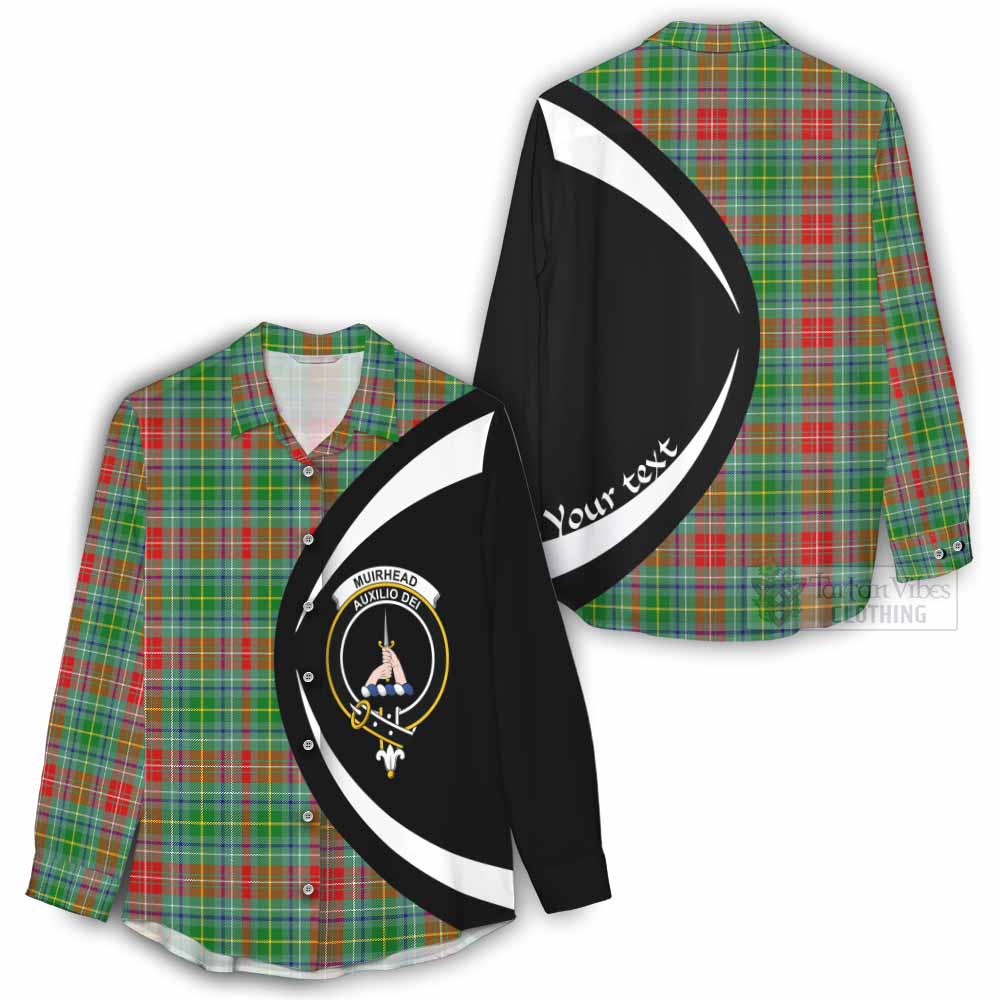 Tartan Vibes Clothing Muirhead Tartan Women's Casual Shirt with Family Crest Circle Style