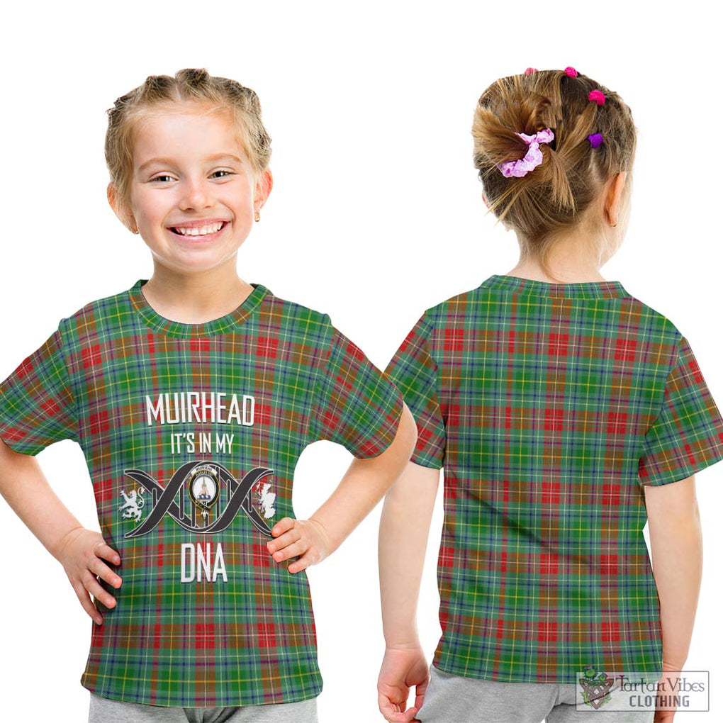 Muirhead Tartan Kid T-Shirt with Family Crest DNA In Me Style - Tartanvibesclothing Shop