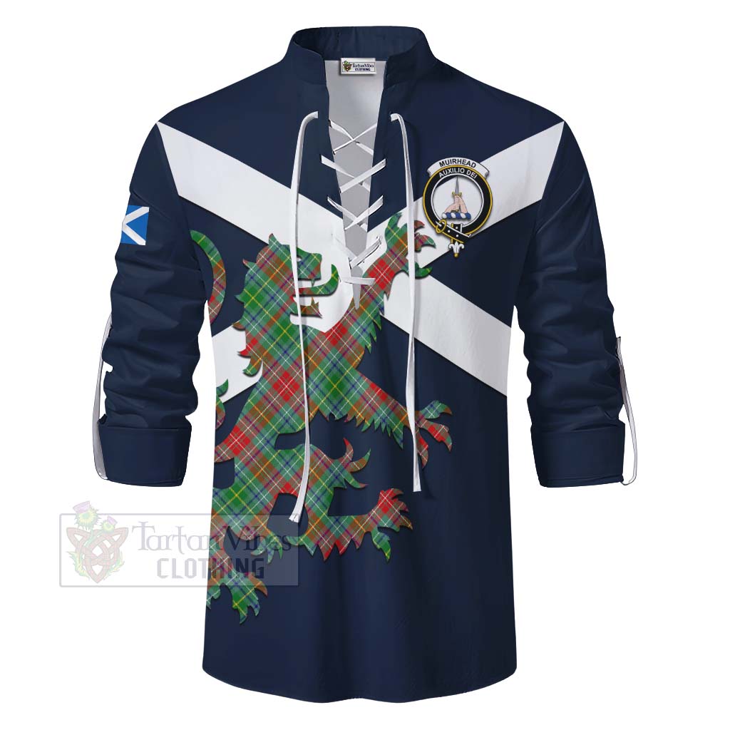 Tartan Vibes Clothing Muirhead Tartan Lion Rampant Ghillie Kilt Shirt Proudly Display Your Heritage with Alba Gu Brath and Clan Name