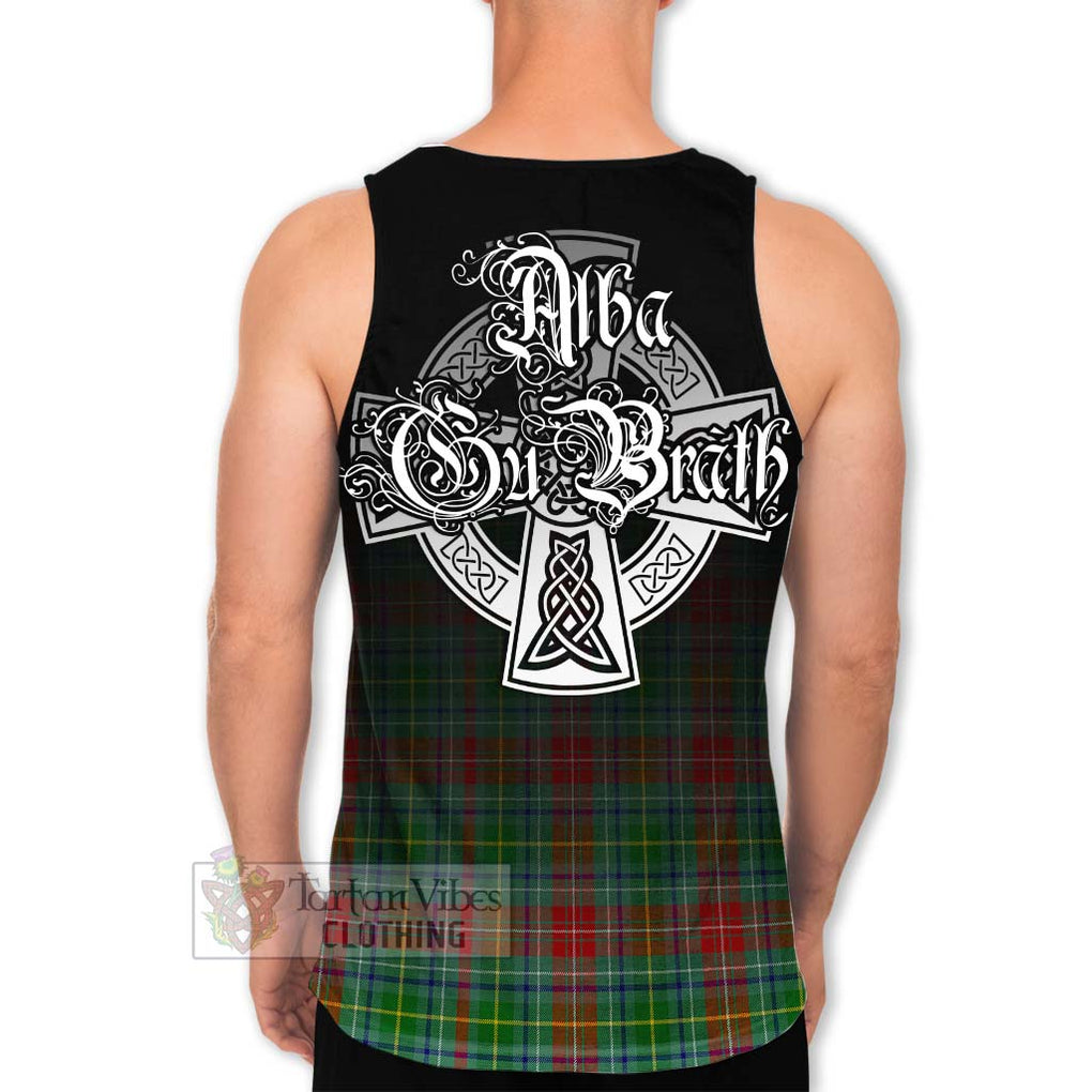 Tartan Vibes Clothing Muirhead Tartan Men's Tank Top Featuring Alba Gu Brath Family Crest Celtic Inspired