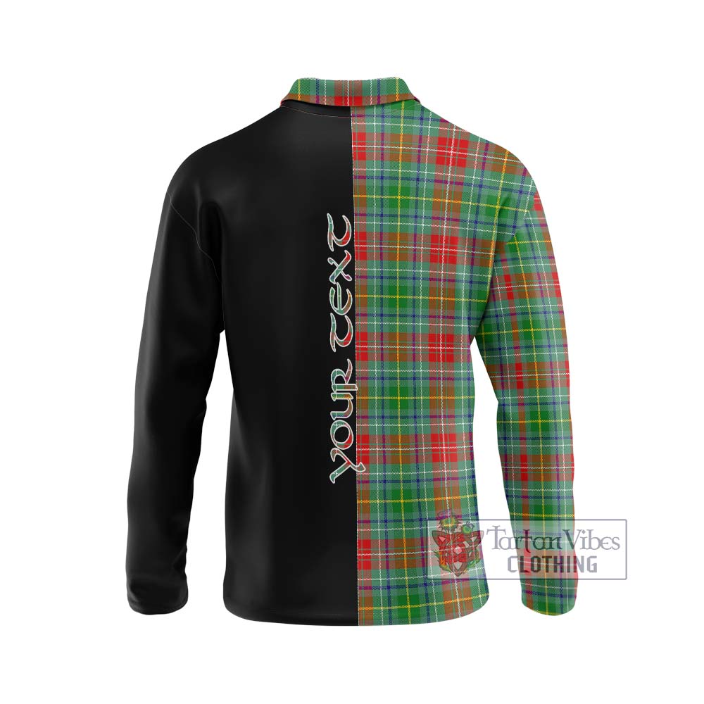 Muirhead Tartan Long Sleeve Polo Shirt with Family Crest and Half Of Me Style - Tartanvibesclothing Shop