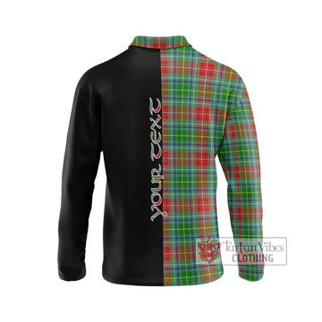 Muirhead Tartan Long Sleeve Polo Shirt with Family Crest and Half Of Me Style