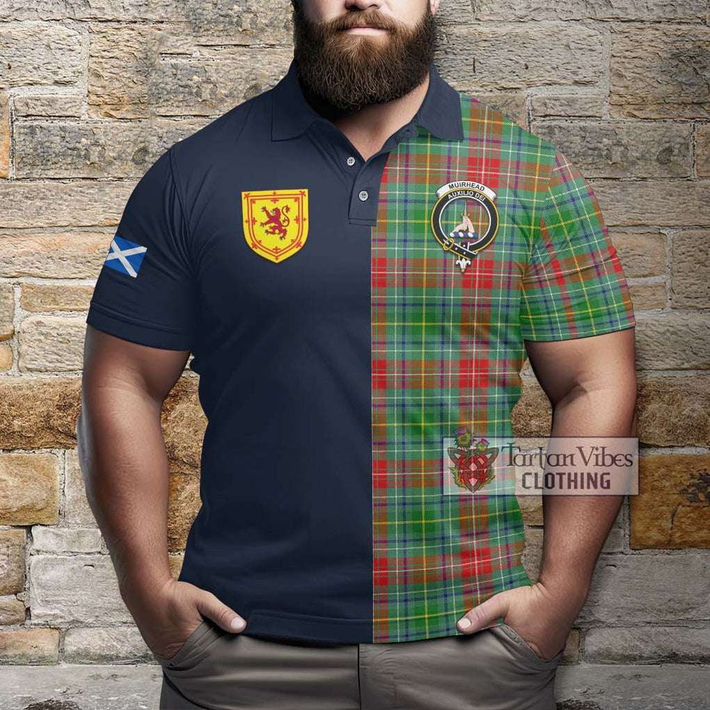 Tartan Vibes Clothing Muirhead Tartan Polo Shirt with Scottish Lion Royal Arm Half Style