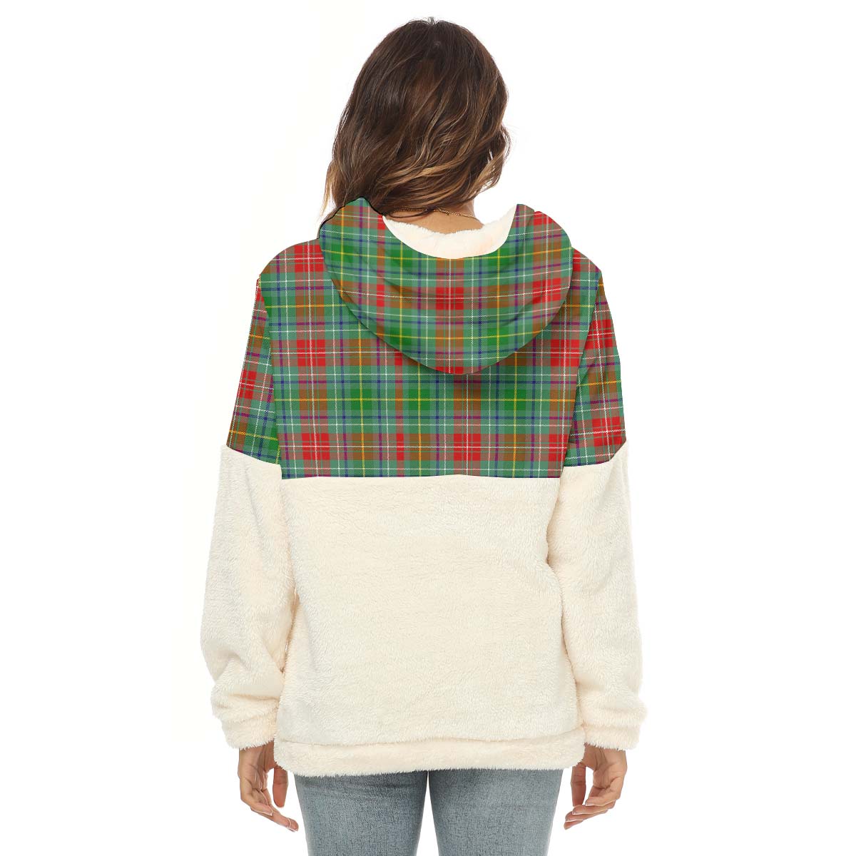 Muirhead Tartan Women's Borg Fleece Hoodie With Half Zip with Family Crest - Tartanvibesclothing