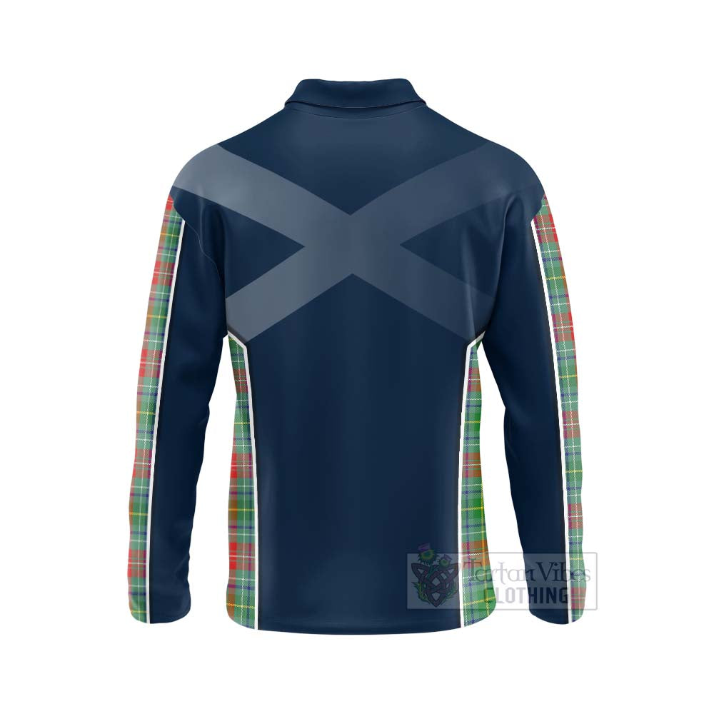 Tartan Vibes Clothing Muirhead Tartan Long Sleeve Polo Shirt with Family Crest and Scottish Thistle Vibes Sport Style