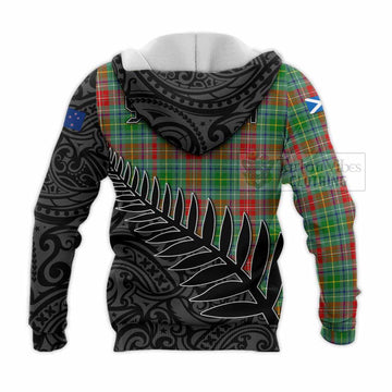 Muirhead Crest Tartan Knitted Hoodie with New Zealand Silver Fern Half Style