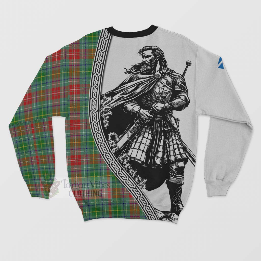 Tartan Vibes Clothing Muirhead Tartan Clan Crest Sweatshirt with Highlander Warrior Celtic Style