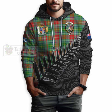 Muirhead Crest Tartan Hoodie with New Zealand Silver Fern Half Style