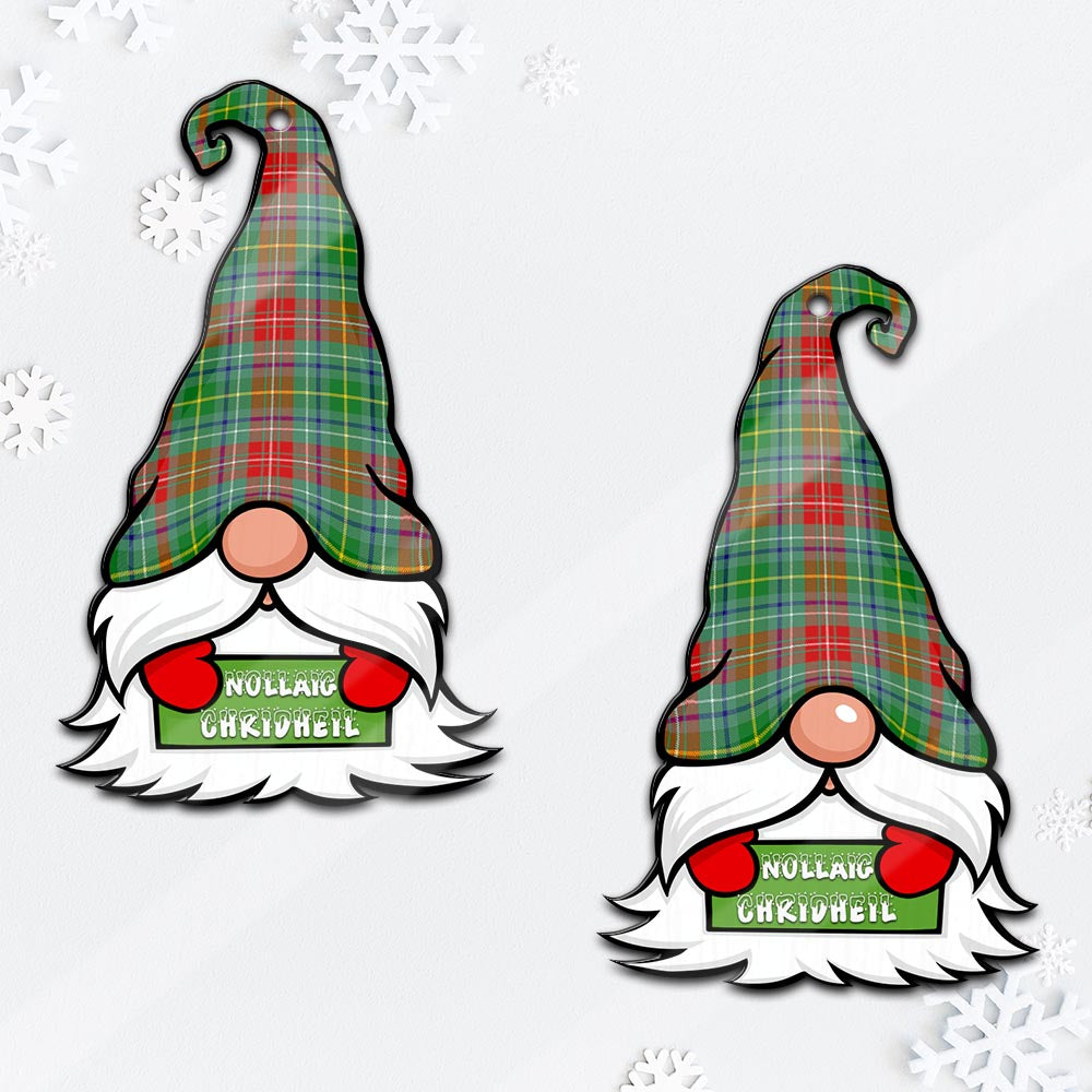 Muirhead Gnome Christmas Ornament with His Tartan Christmas Hat Mica Ornament - Tartanvibesclothing