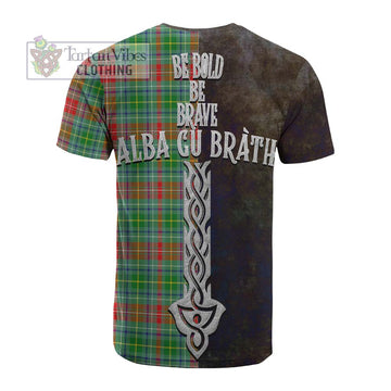 Muirhead Tartan Family Crest Cotton T-shirt Alba Gu Brath Be Brave Lion Ancient Style - Tartan Vibes Clothing
