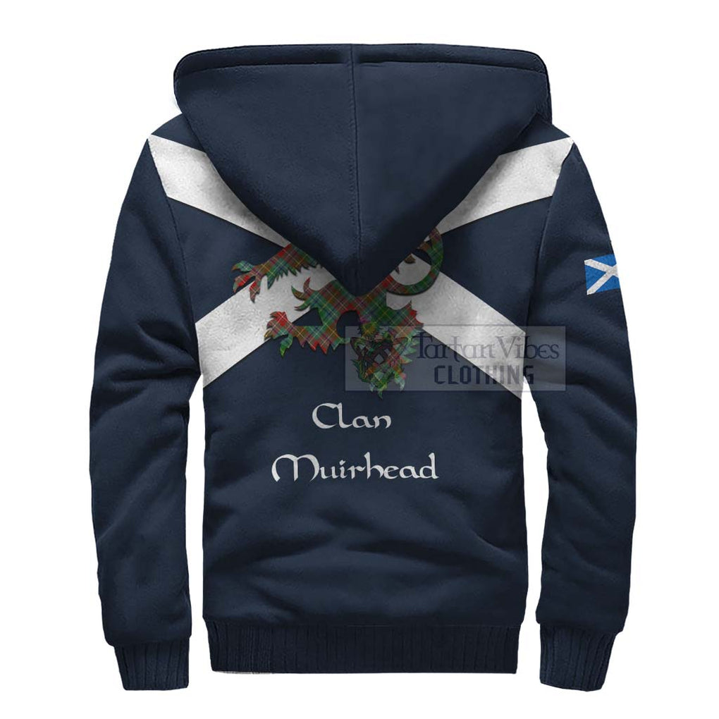 Tartan Vibes Clothing Muirhead Tartan Lion Rampant Sherpa Hoodie – Proudly Display Your Heritage with Alba Gu Brath and Clan Name