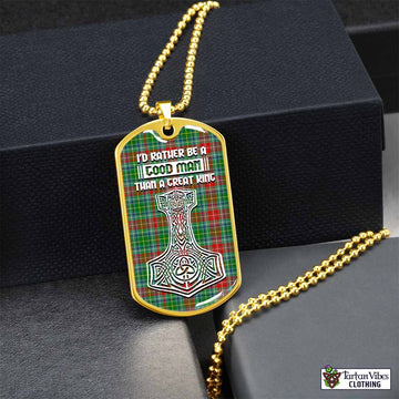 Muirhead Tartan Dog Tag Necklace Viking Mjolnir Style