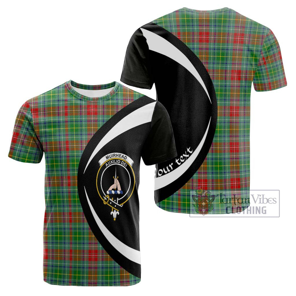 Tartan Vibes Clothing Muirhead Tartan Cotton T-shirt with Family Crest Circle Style