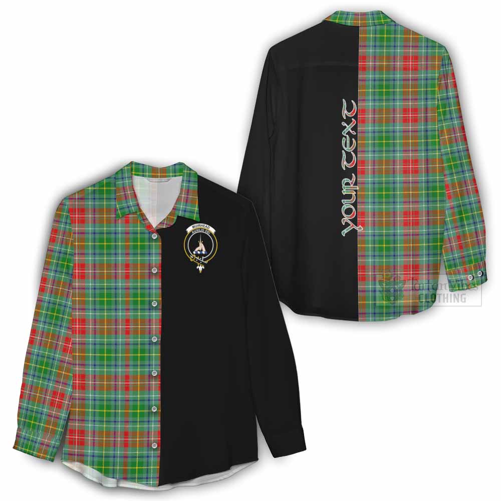 Tartan Vibes Clothing Muirhead Tartan Women's Casual Shirt with Family Crest and Half Of Me Style