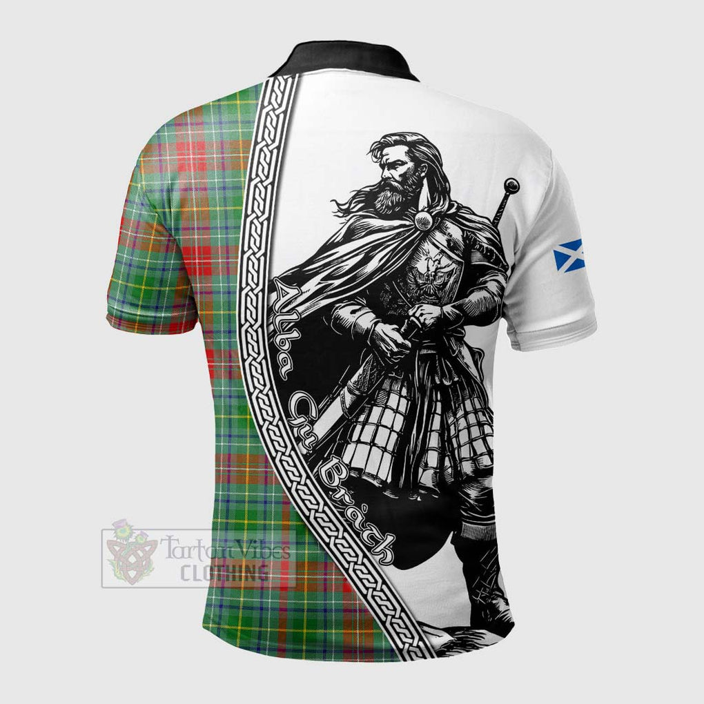 Tartan Vibes Clothing Muirhead Tartan Clan Crest Polo Shirt with Highlander Warrior Celtic Style