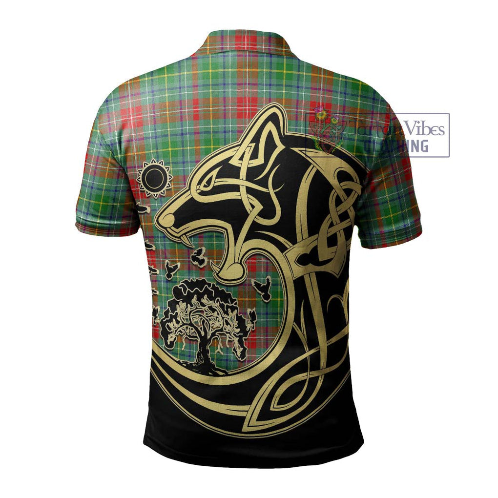 Muirhead Tartan Polo Shirt with Family Crest Celtic Wolf Style - Tartanvibesclothing Shop