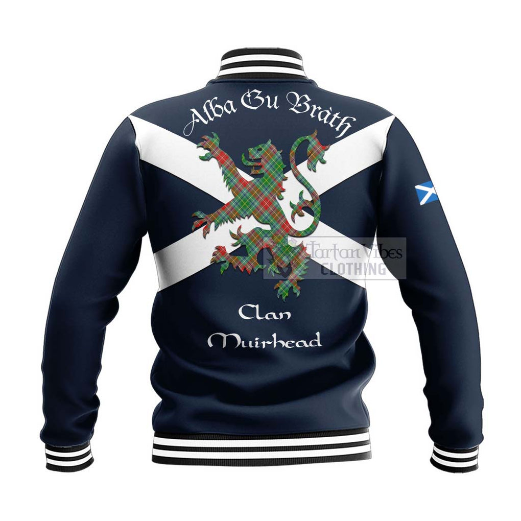 Tartan Vibes Clothing Muirhead Tartan Lion Rampant Baseball Jacket – Proudly Display Your Heritage with Alba Gu Brath and Clan Name