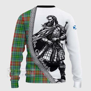 Muirhead Tartan Clan Crest Knitted Sweater with Highlander Warrior Celtic Style