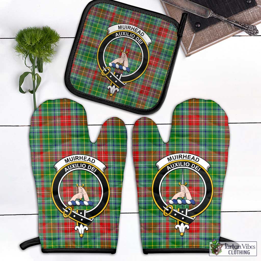 Tartan Vibes Clothing Muirhead Tartan Combo Oven Mitt & Pot-Holder with Family Crest