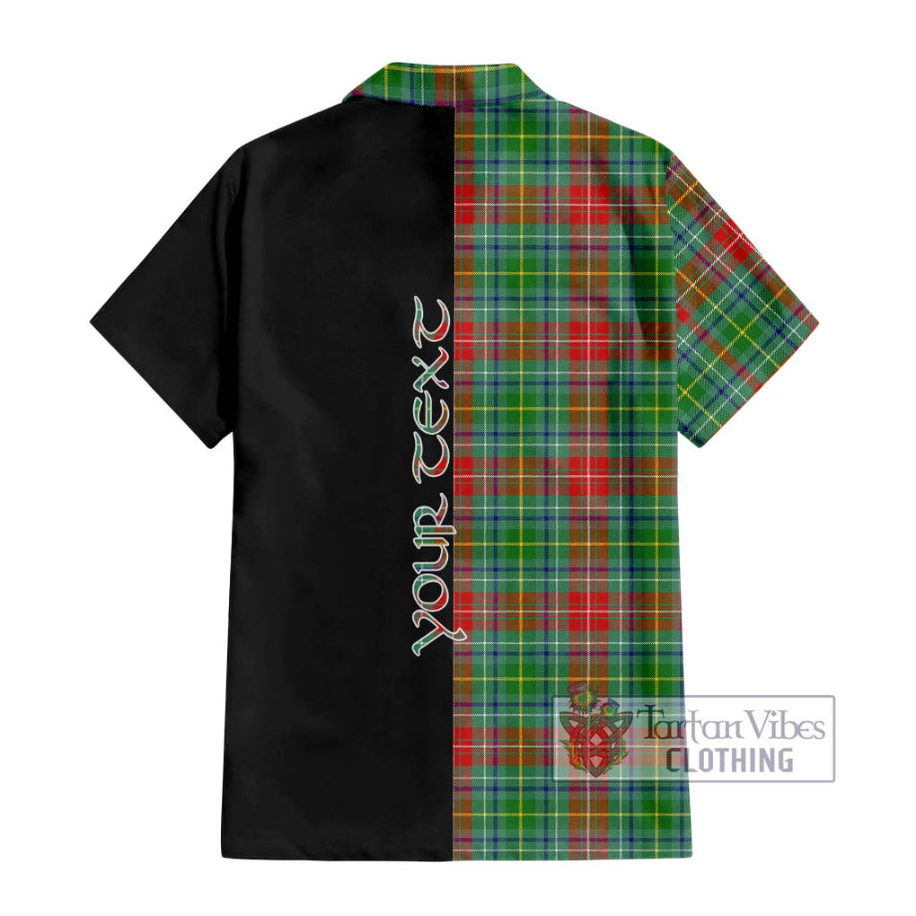 Muirhead Tartan Short Sleeve Button Shirt with Family Crest and Half Of Me Style - Tartanvibesclothing Shop