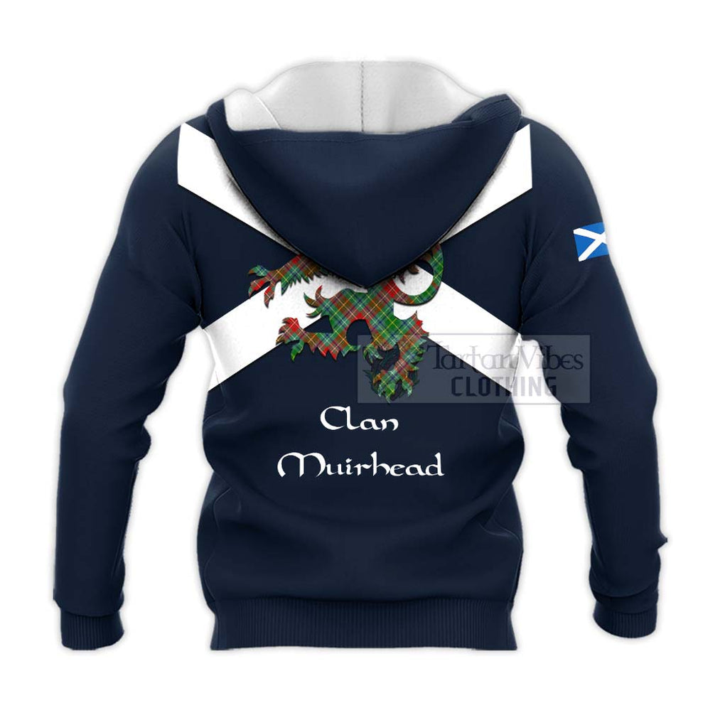 Tartan Vibes Clothing Muirhead Tartan Lion Rampant Knitted Hoodie – Proudly Display Your Heritage with Alba Gu Brath and Clan Name