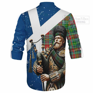 Muirhead Tartan Ghillie Kilt Shirt with Family Crest Scottish Bagpiper Vibes