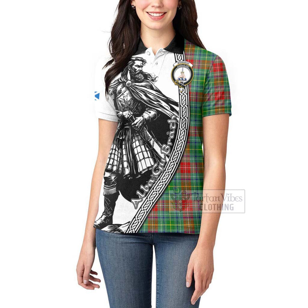 Tartan Vibes Clothing Muirhead Tartan Clan Crest Women's Polo Shirt with Highlander Warrior Celtic Style