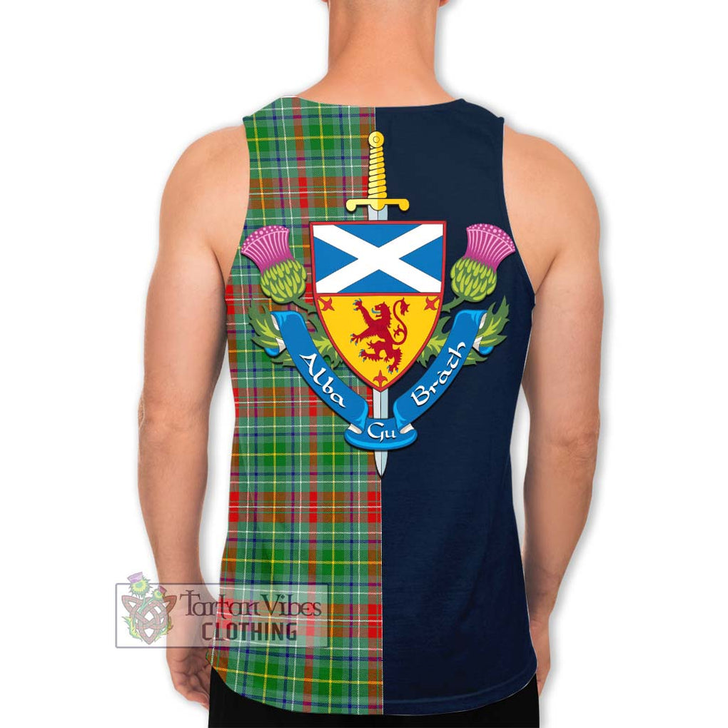 Tartan Vibes Clothing Muirhead Tartan Men's Tank Top with Scottish Lion Royal Arm Half Style