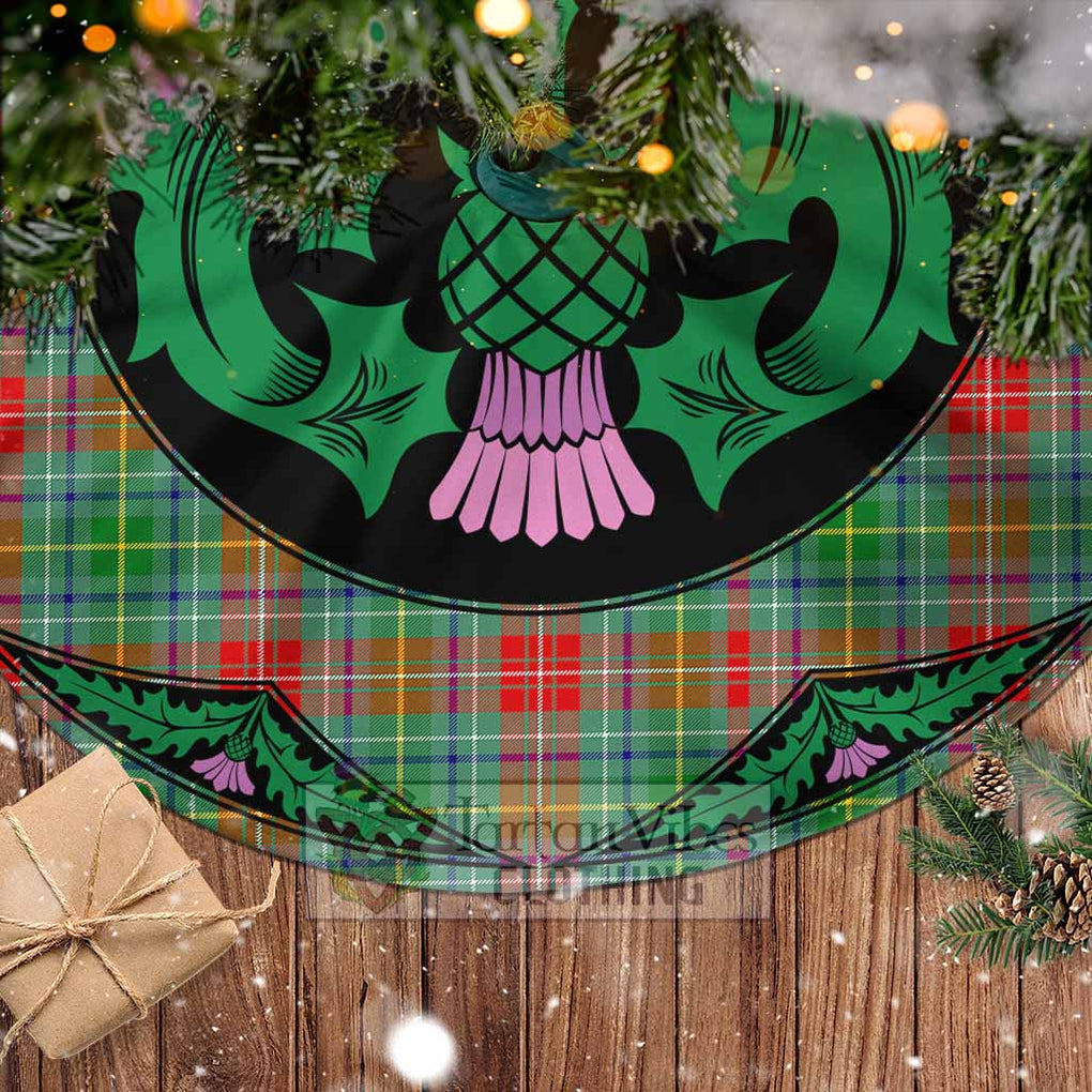 Tartan Vibes Clothing Muirhead Tartan Christmas Tree Skirt Scottish Thistle Style