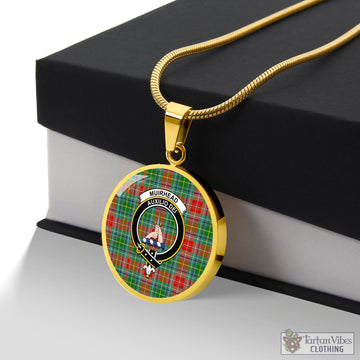 Muirhead Tartan Circle Necklace with Family Crest