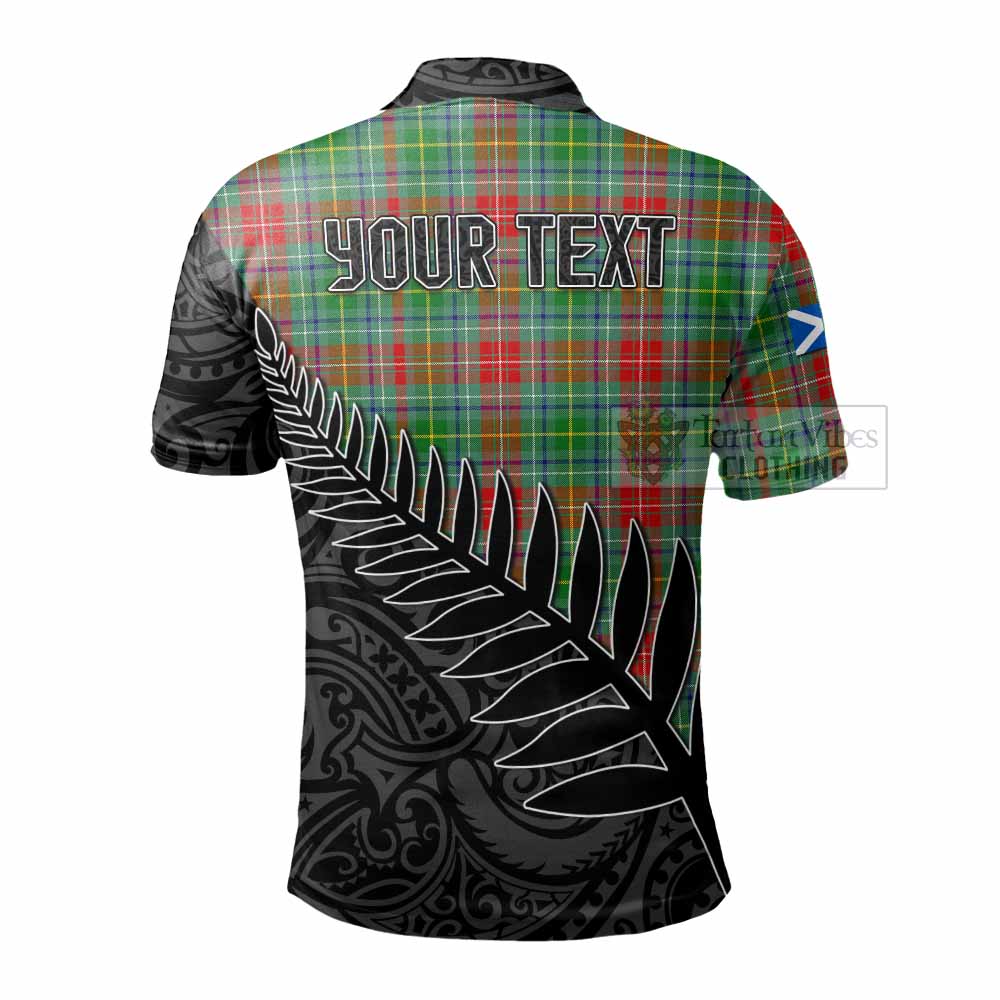 Tartan Vibes Clothing Muirhead Crest Tartan Polo Shirt with New Zealand Silver Fern Half Style