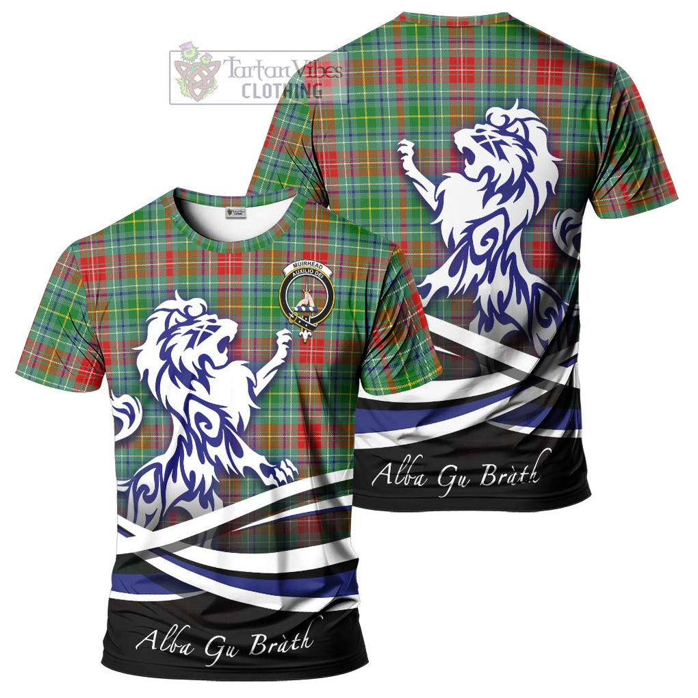 Tartan Vibes Clothing Muirhead Tartan Cotton T-shirt with Alba Gu Brath Regal Lion Emblem