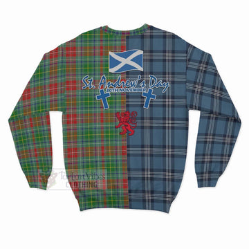 Muirhead Tartan Sweatshirt Happy St. Andrew's Day Half Tartan Style