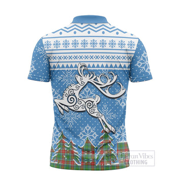 Muirhead Clan Christmas Zipper Polo Shirt Celtic Reindeer Style