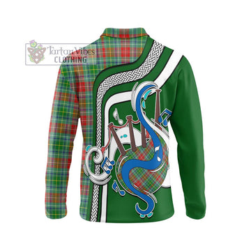 Muirhead Tartan Long Sleeve Polo Shirt with Epic Bagpipe Style