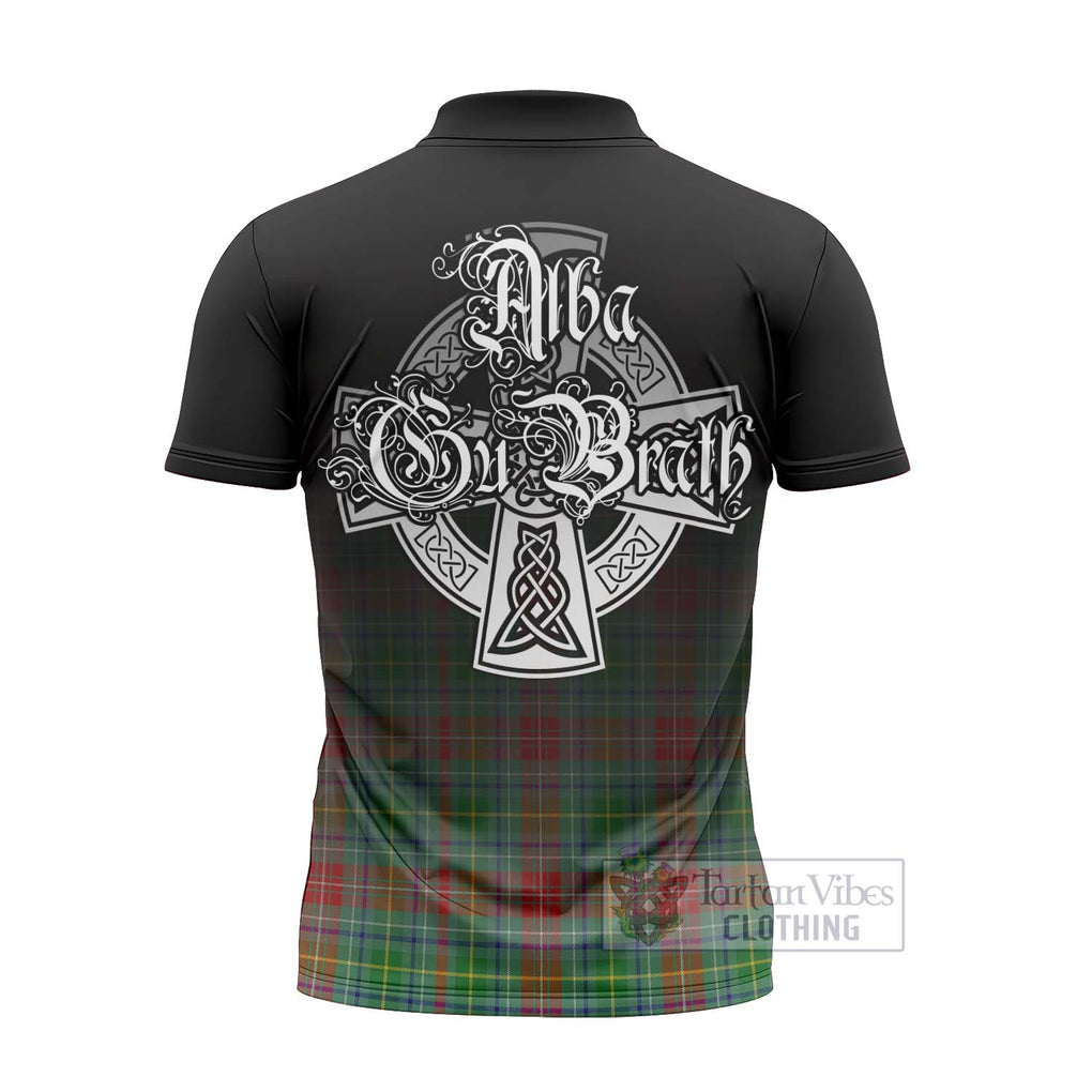 Tartan Vibes Clothing Muirhead Tartan Zipper Polo Shirt Featuring Alba Gu Brath Family Crest Celtic Inspired