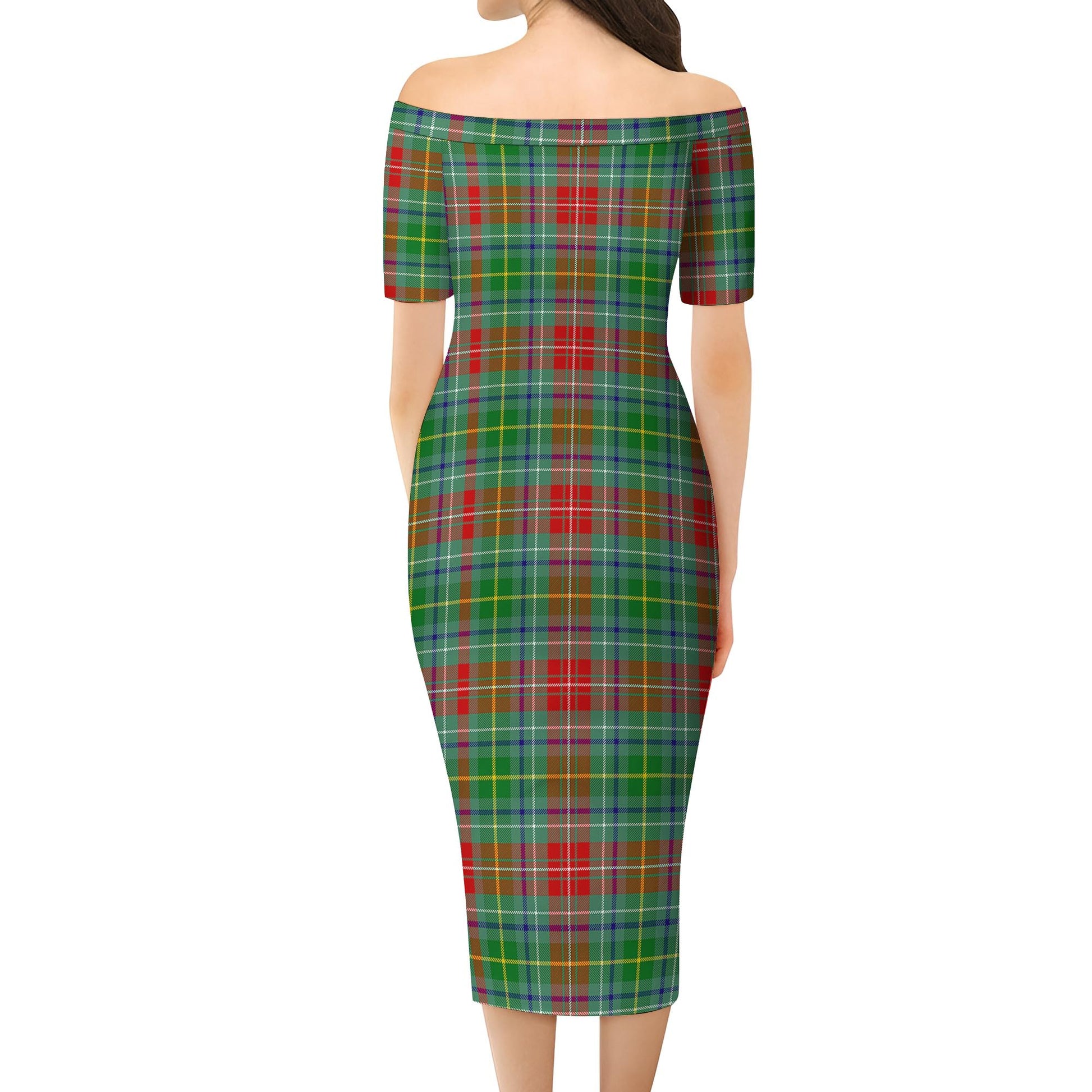 Muirhead Tartan Off Shoulder Lady Dress - Tartanvibesclothing