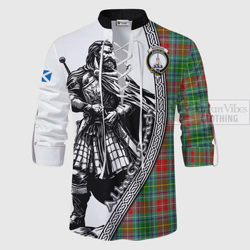 Muirhead Tartan Clan Crest Ghillie Kilt Shirt with Highlander Warrior Celtic Style