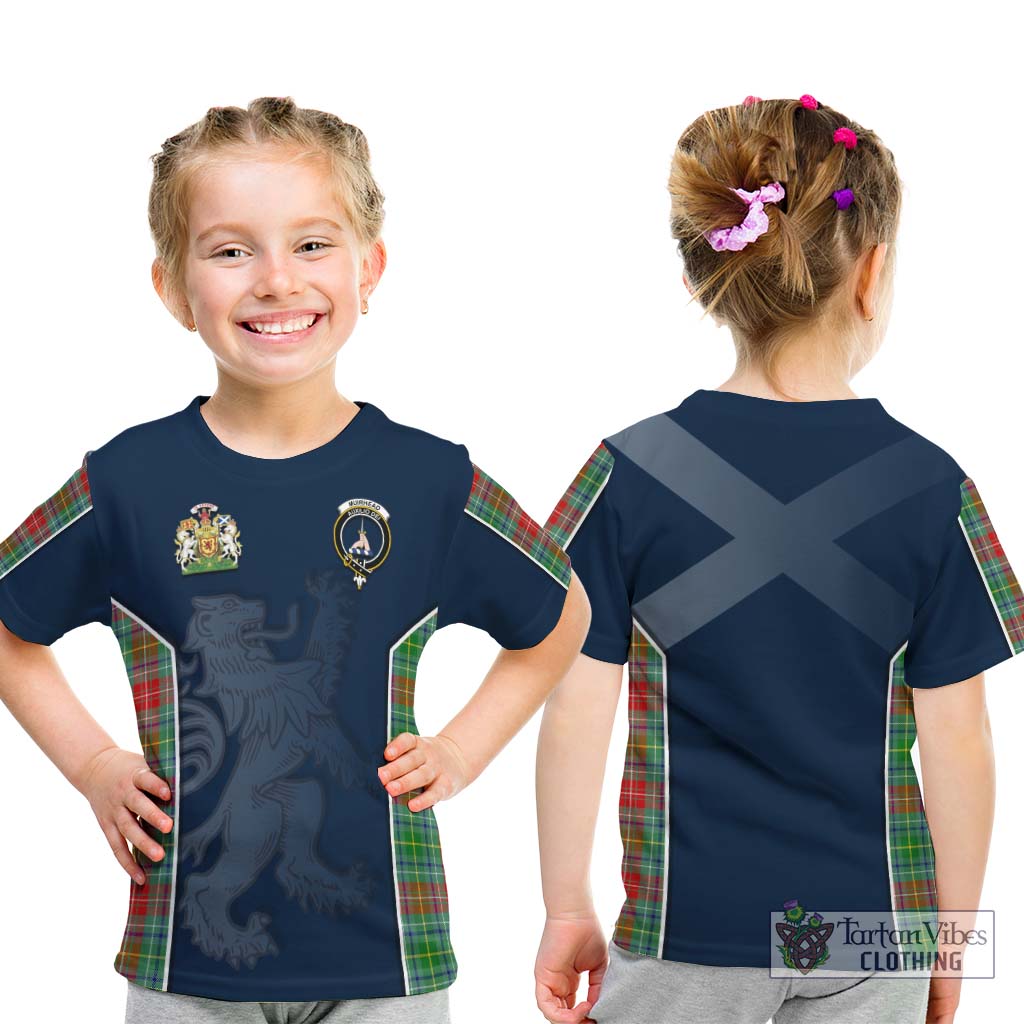 Tartan Vibes Clothing Muirhead Tartan Kid T-Shirt with Family Crest and Lion Rampant Vibes Sport Style