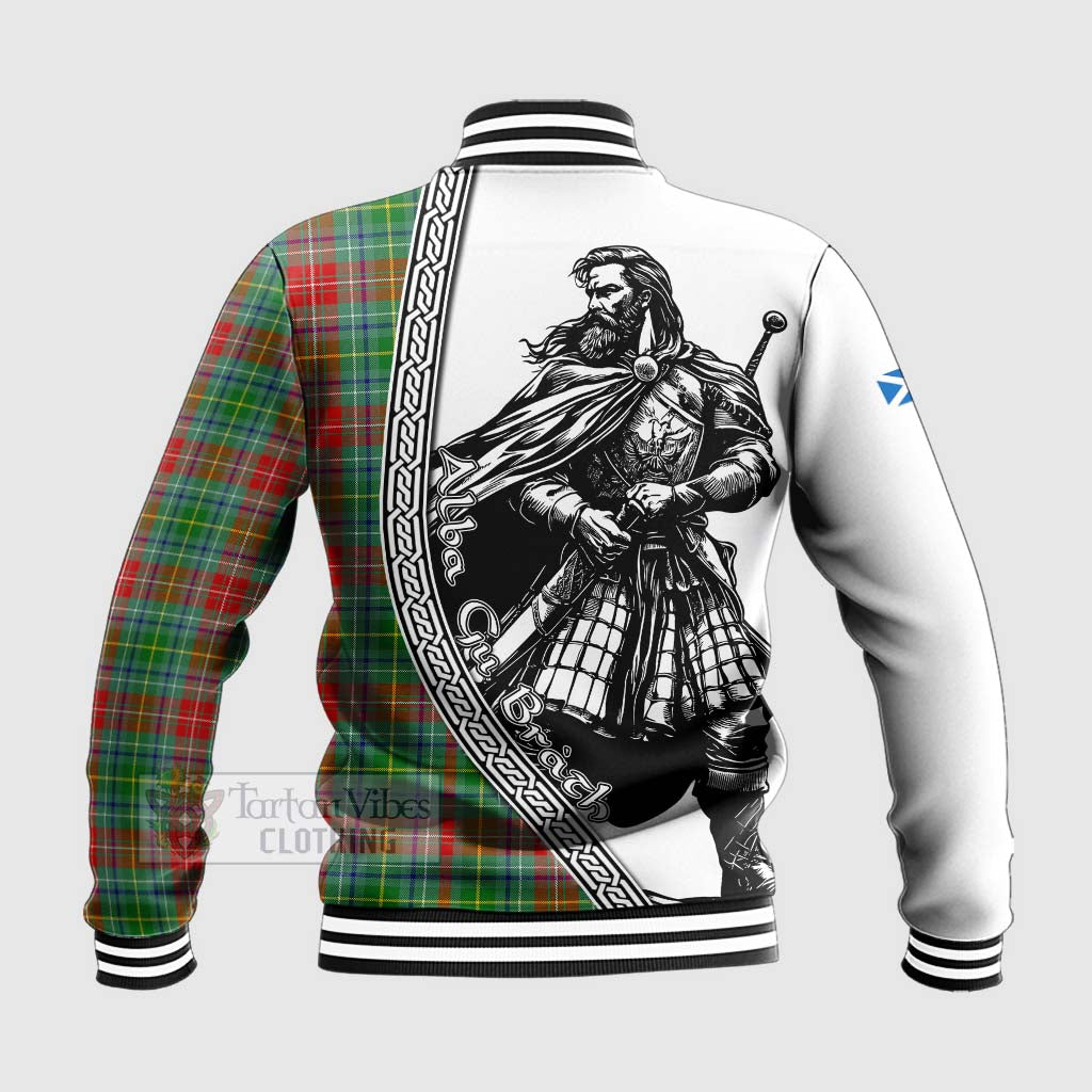 Tartan Vibes Clothing Muirhead Tartan Clan Crest Baseball Jacket with Highlander Warrior Celtic Style