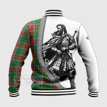 Muirhead Tartan Clan Crest Baseball Jacket with Highlander Warrior Celtic Style