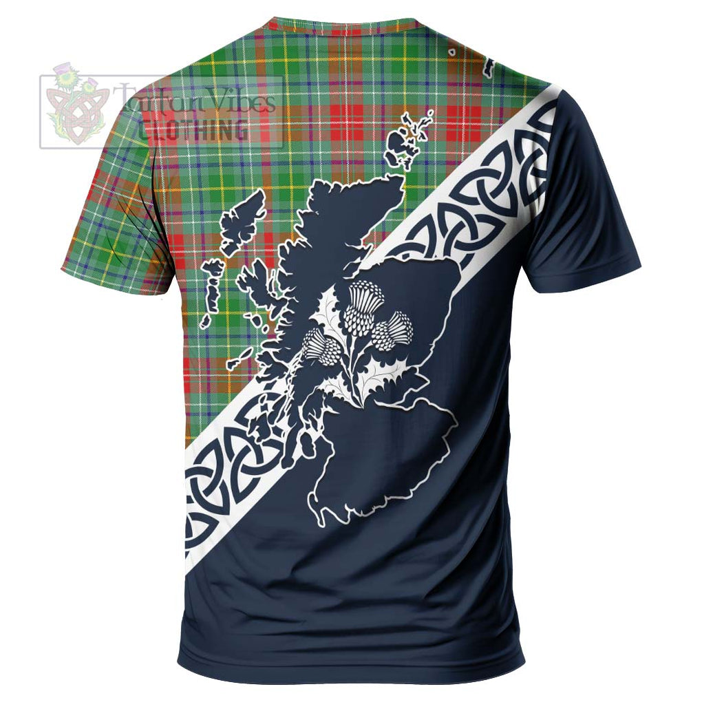 Muirhead Tartan T-Shirt Featuring Thistle and Scotland Map