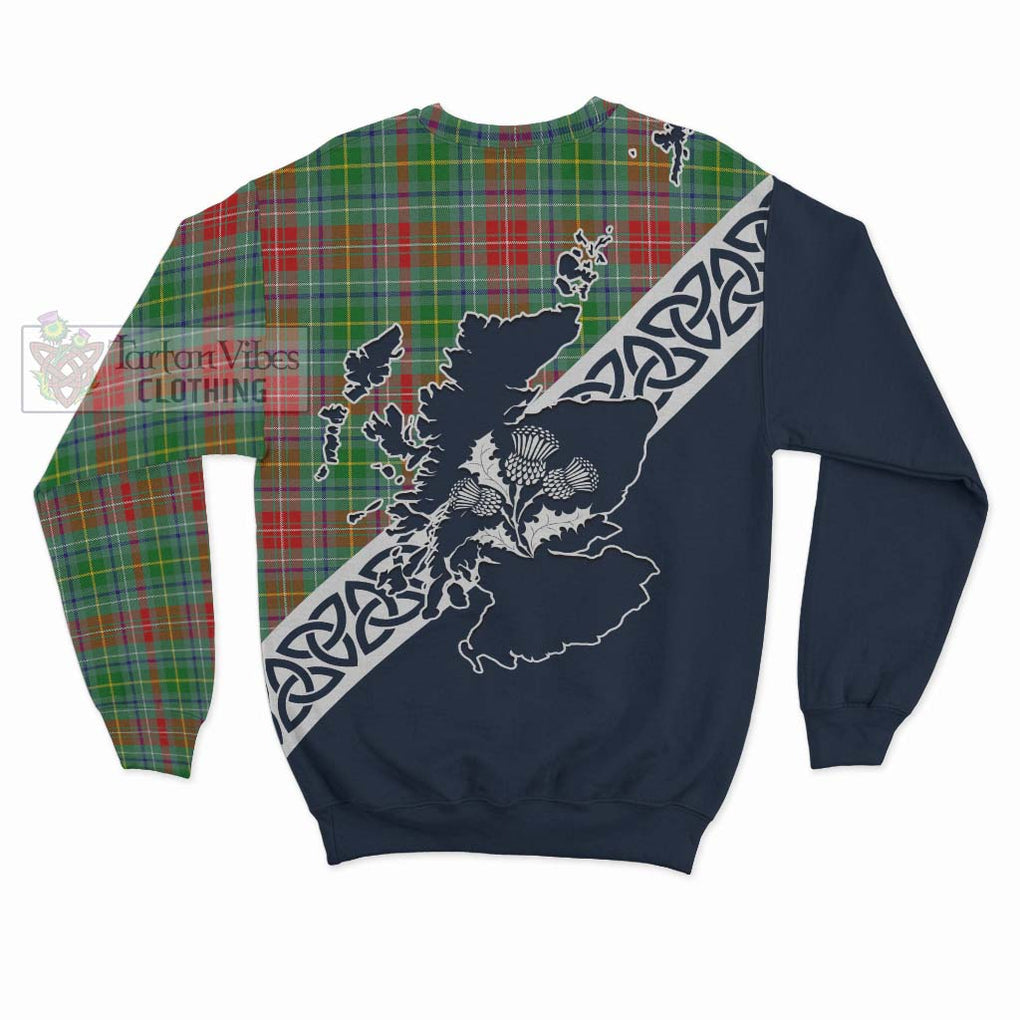 Tartan Vibes Clothing Muirhead Tartan Sweatshirt Featuring Thistle and Scotland Map