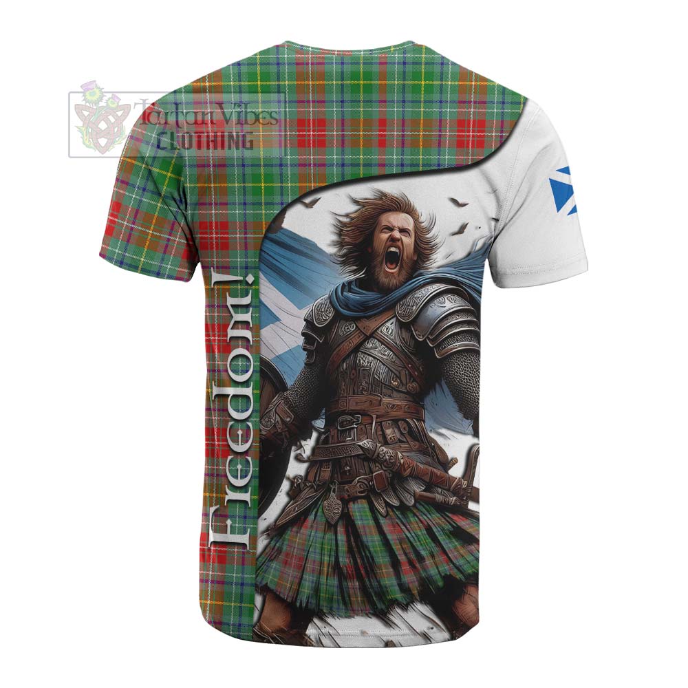 Tartan Vibes Clothing Muirhead Crest Tartan Cotton T-shirt Inspired by the Freedom of Scottish Warrior