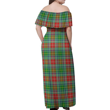 Muirhead Tartan Off Shoulder Long Dress