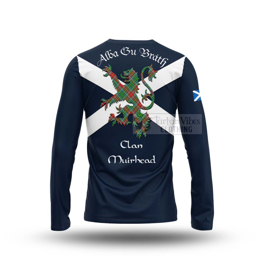 Tartan Vibes Clothing Muirhead Tartan Lion Rampant Long Sleeve T-Shirt – Proudly Display Your Heritage with Alba Gu Brath and Clan Name