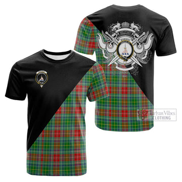 Muirhead Tartan Cotton T-shirt with Family Crest and Military Logo Style