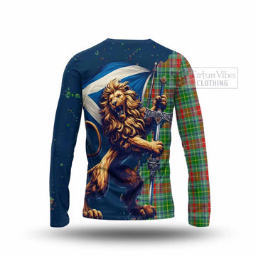 Muirhead Tartan Family Crest Long Sleeve T-Shirt with Scottish Majestic Lion