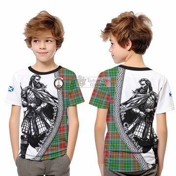 Muirhead Tartan Clan Crest Kid T-Shirt with Highlander Warrior Celtic Style