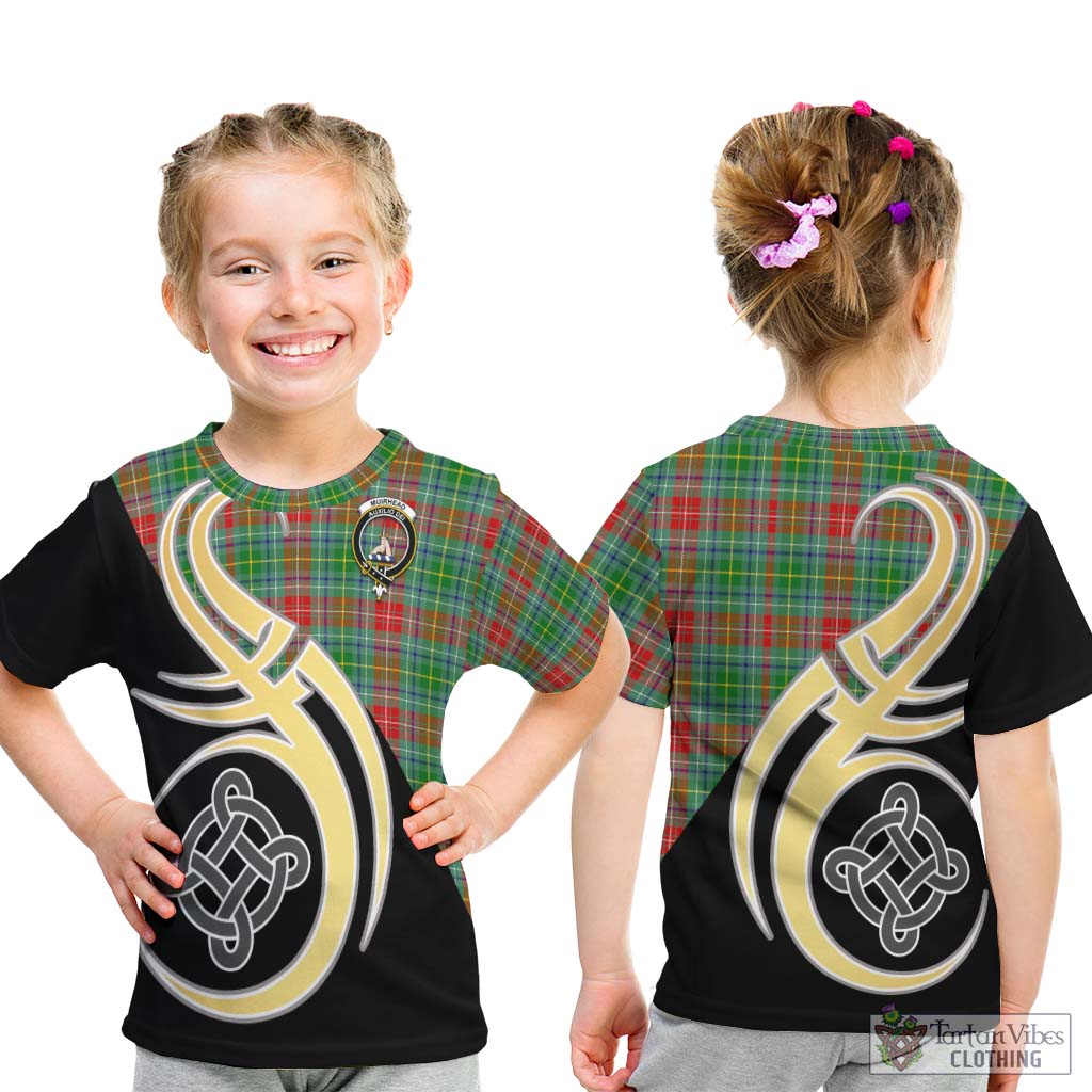 Tartan Vibes Clothing Muirhead Tartan Kid T-Shirt with Family Crest and Celtic Symbol Style